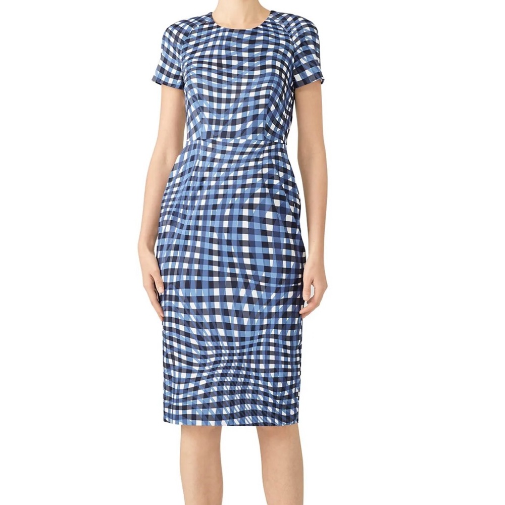 LK Bennett Blue and White Check Kaleigh Dress
